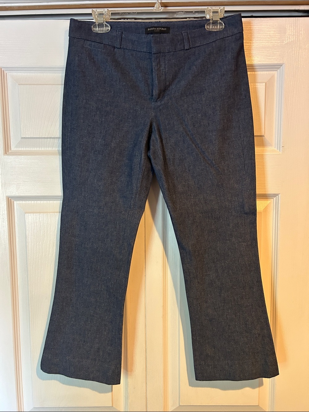 Banana Republic Sloan Navy Textured Straight-Leg Dress Capris